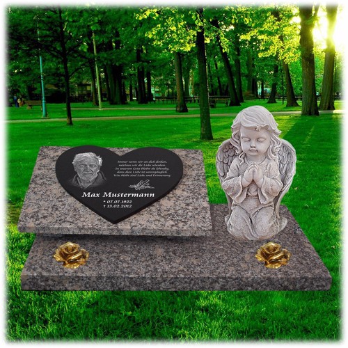 Granit herz grabstein - granit,