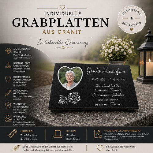 Grabstein grabplatte granit - grabplatte,